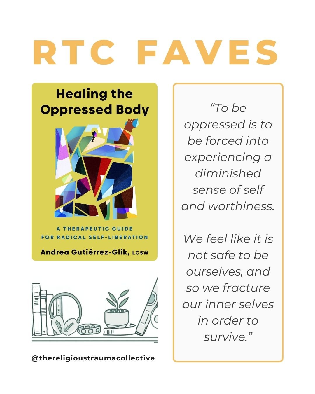 📖 Healing the Oppressed Body: A Therapeutic Guide for Radical Self-Liberation by Andrea Guti&eacute;rrez-Glik

🌟🌟🌟🌟

There are a lot of trauma books in the world. Not many of them are written for the people who need them most.

This one is diffe