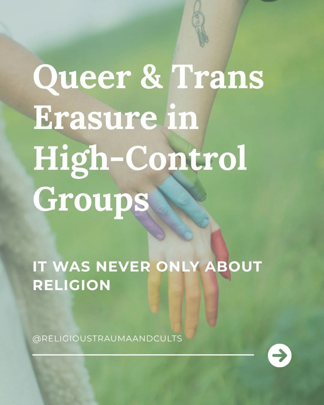 If you're queer or trans and you came out of a high-control group, there's a particular kind of tired you might recognise.

The exhaustion of having spent years managing something about yourself that was never actually a problem. Of contorting into a