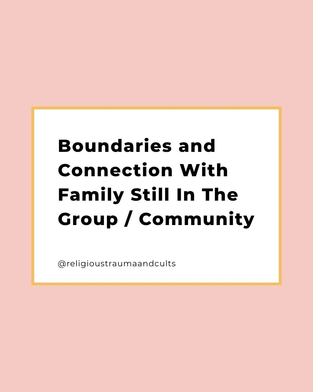 Most of the advice about family boundaries assumes a clean choice between staying in contact and cutting people off. For survivors with family still inside a high-control group, that choice rarely exists in any simple form.

You might love them. You 