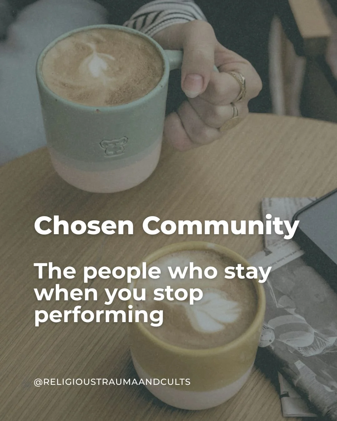You can build a community that chooses you. Not because of what you believe, but because of who you are.

Many survivors of religious trauma lost relationships, biological family and chosen community, when they left their group. The shunning, the wit