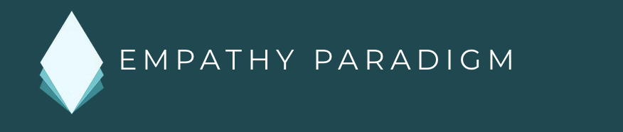 Logo with a geometric diamond shape and the text 'EMPATHY PARADIGM'