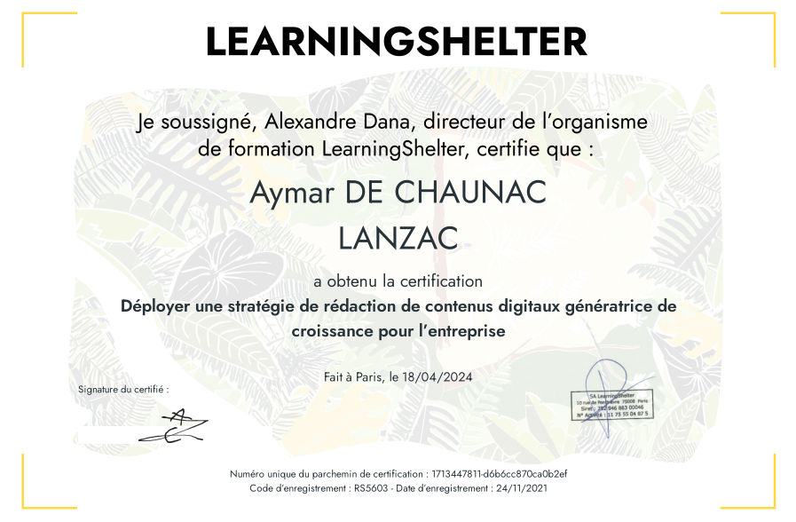 Certification copywriting validée !