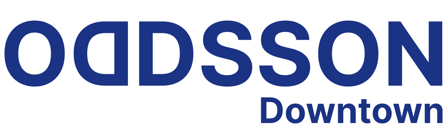 Odsson Downtown logo in navy blue text