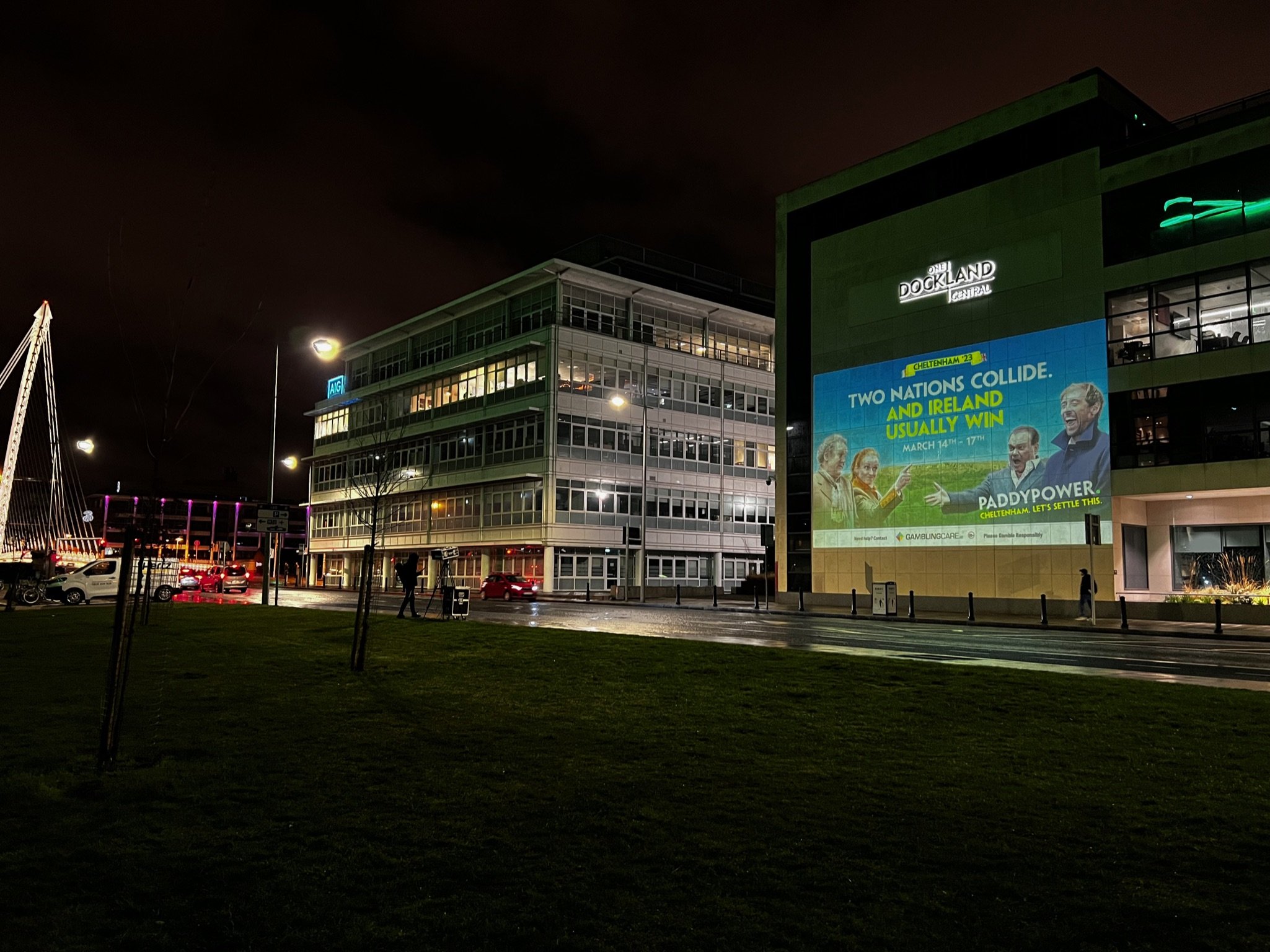 Paddy Power Light Projection Docklands Dublin Ireland