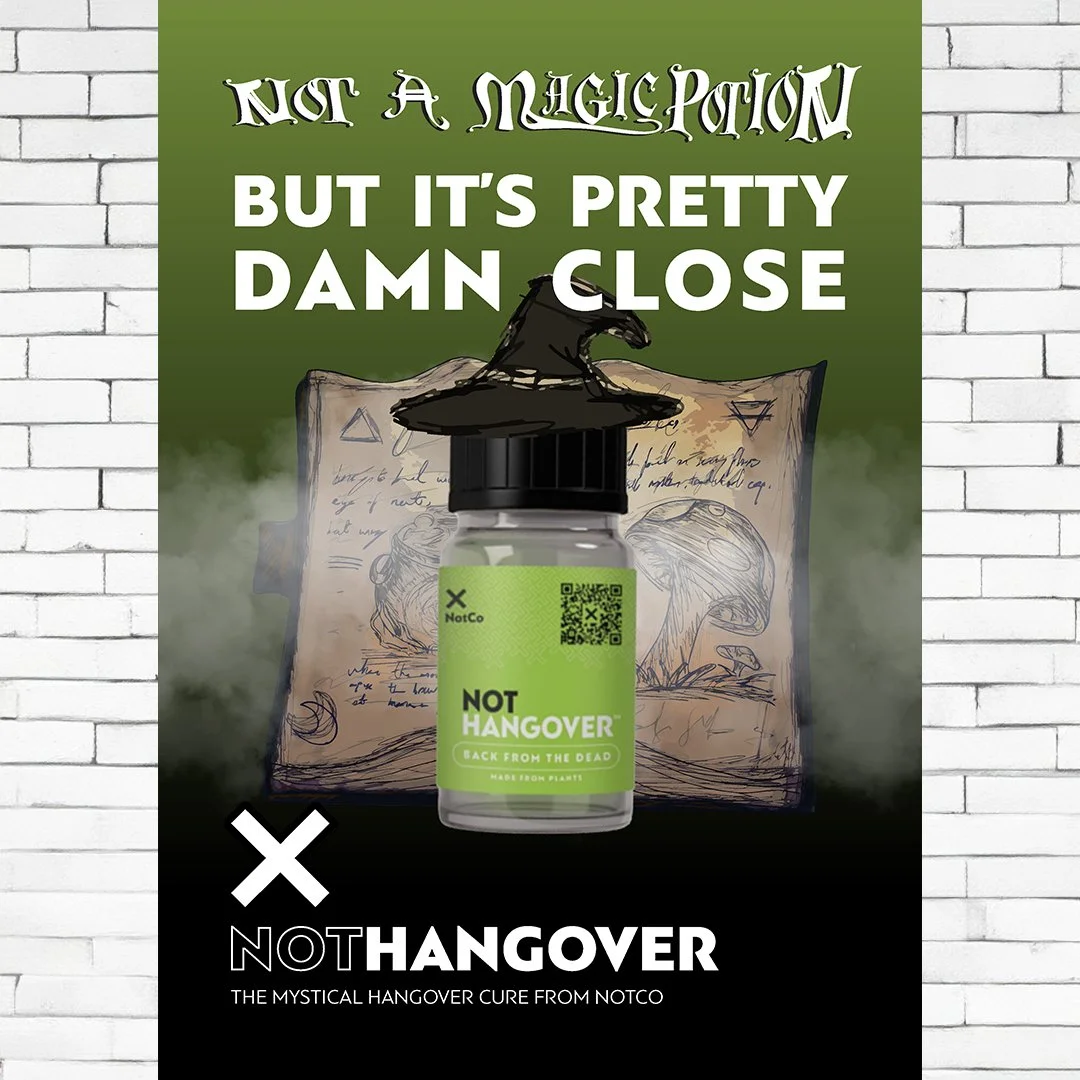 Design three of three for a potential hangover cure from NotCo.