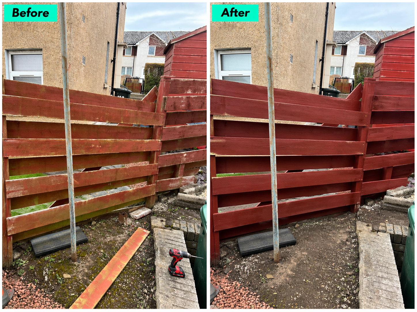 Garden fence repair, restore, repaint