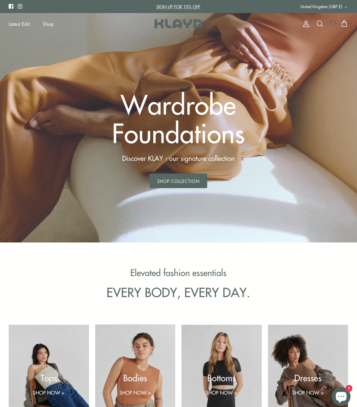 Klayd clothing Homepage Main image