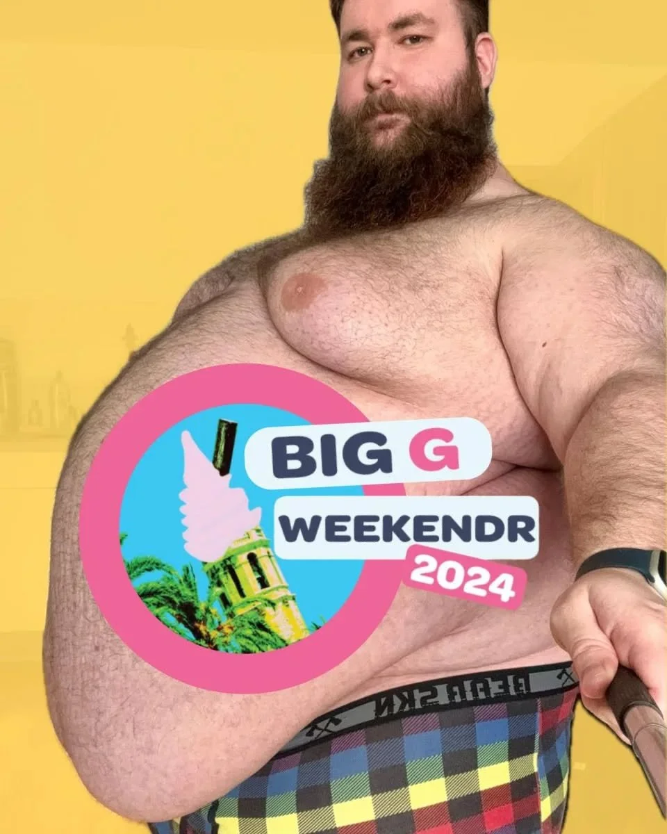Join @fattybeardo at the Big G Weekendr 2024 in Sitges, 27th - 30th September.

#bearevents #bearsofinstagram #chubsofinstagram #sitgesgay #sitgesbearweek #grommr #gainer #belly #fatbelly #growlr #chubby