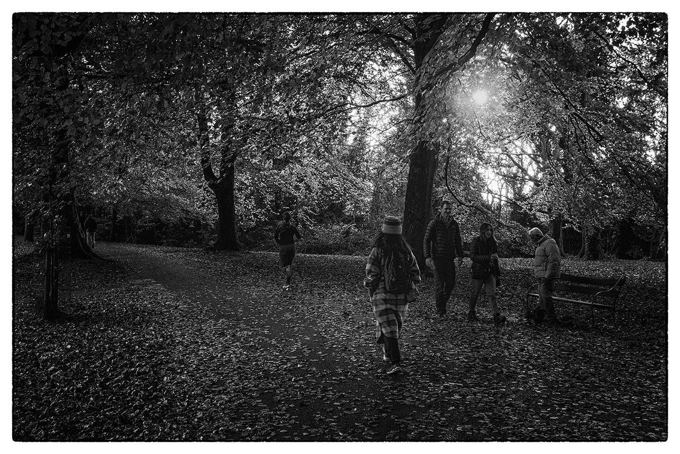 the promenade Clifton bristol autumn autumnal walks people leisure time black and white photography fine art photographer fine art giclee photographic prints