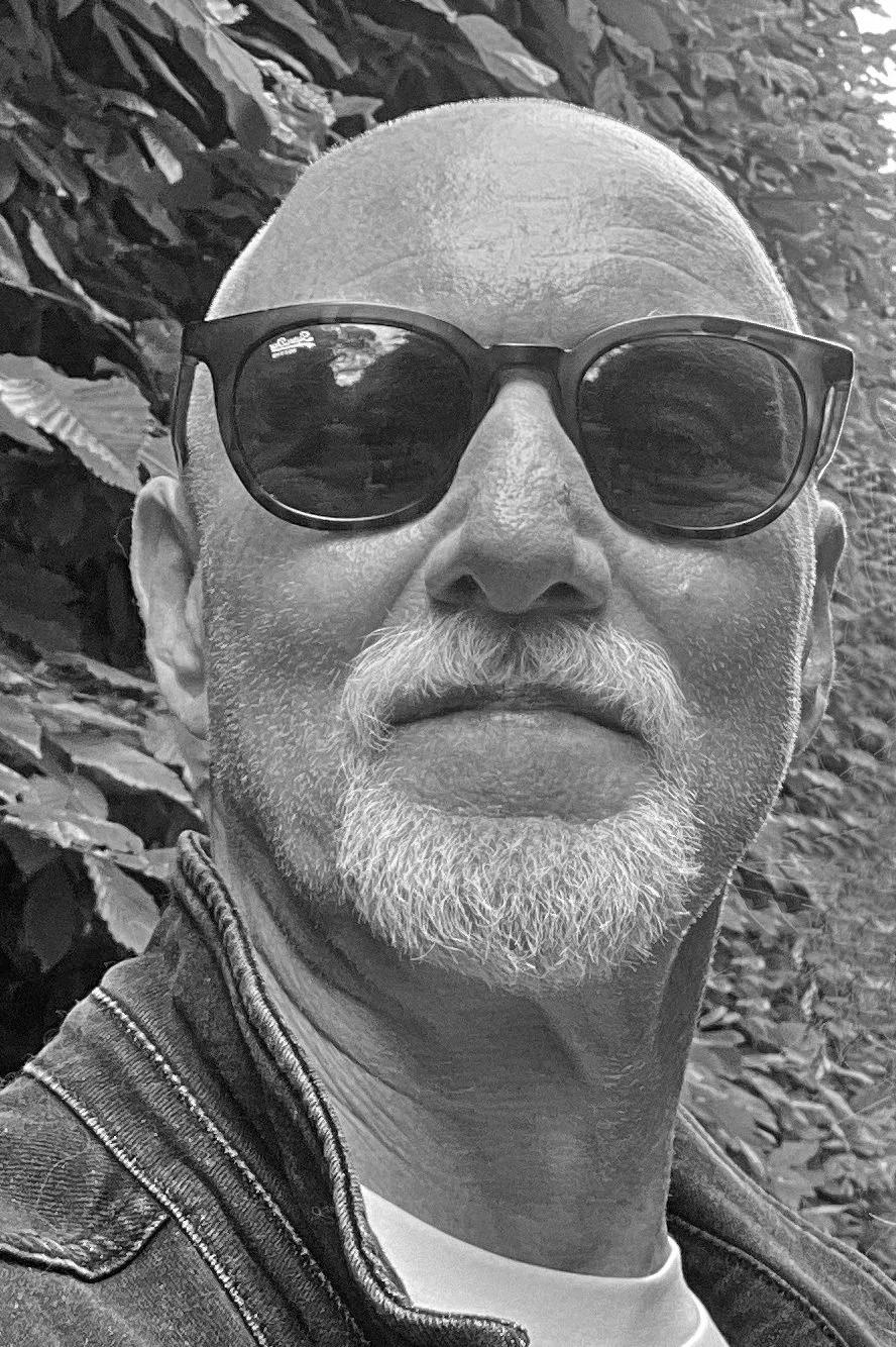 selfie don hooper black and white bnw dark sunglasses goatee beard bald