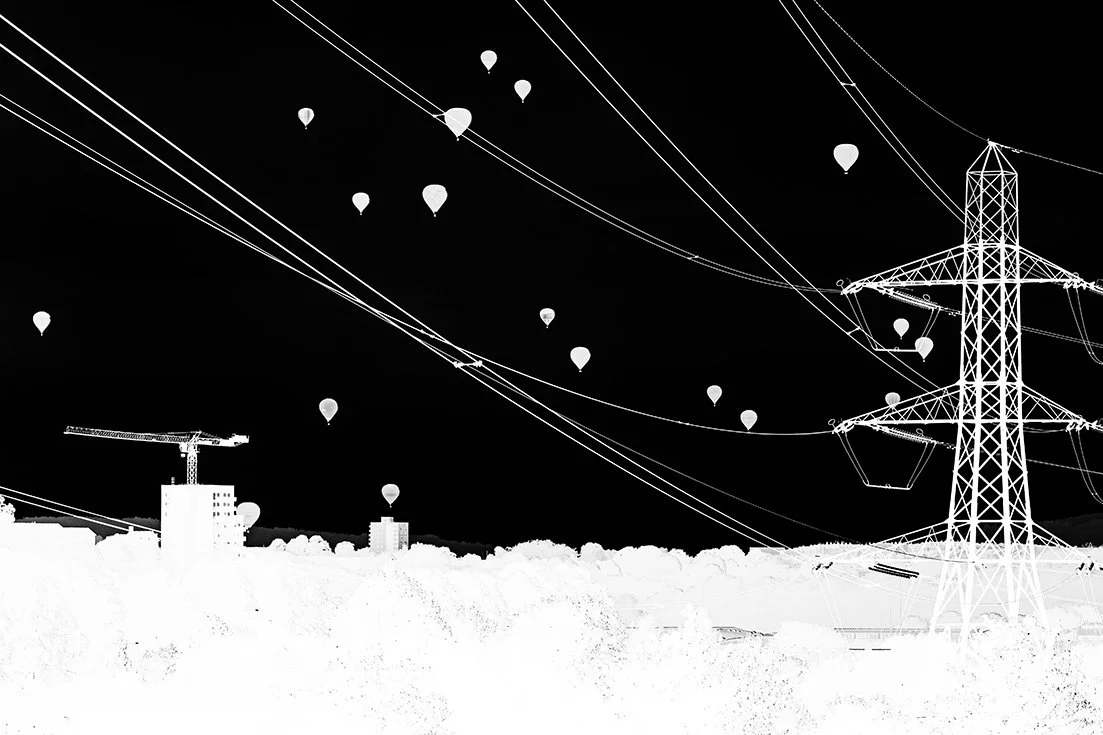 bristol balloon fiesta hot air balloons black and white fine art photography photographic giclee prints silhouette contrast