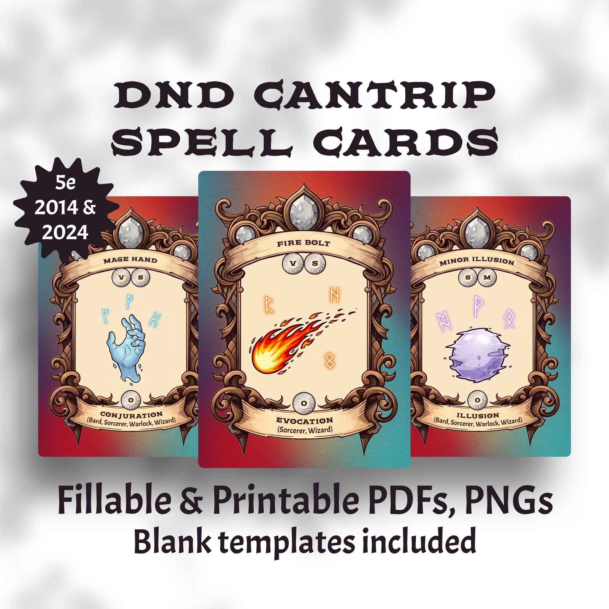 DnD Cantrip Spell Cards