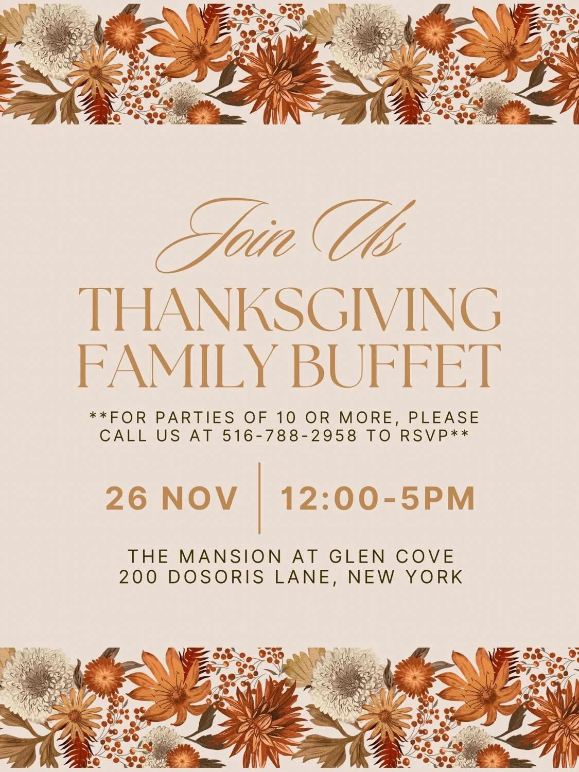 The Mansion Thanksgiving Family Buffet