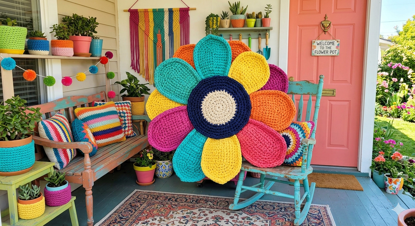 Crocheted Yard Art Is Having a Moment,  And Your Old T-Shirts Are the Secret Ingredient