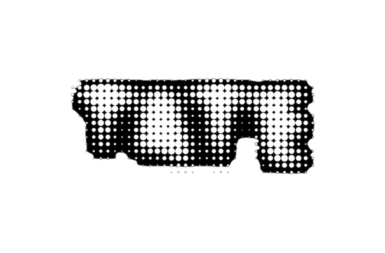 LED display with the year '2024' in white dots on a black background.