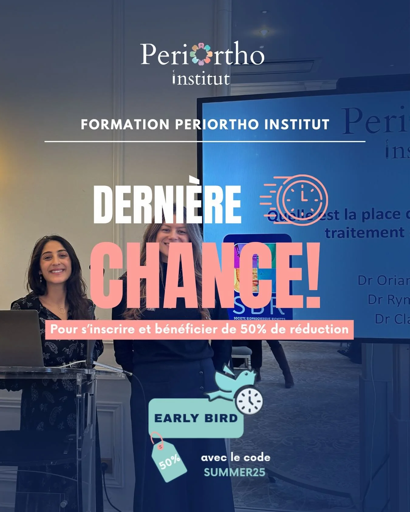 ⚠️DERNI&Egrave;RE CHANCE DE S&rsquo;INSCRIRE AVEC NOTRE R&Eacute;DUCTION ⚠️

La prochaine session Periortho Institut aura lieu le 30 octobre 2025 &agrave; Paris ! 

Pour vous inscrire, rendez-vous sur : https://www.eugenol.com/evenements/pratique-ava