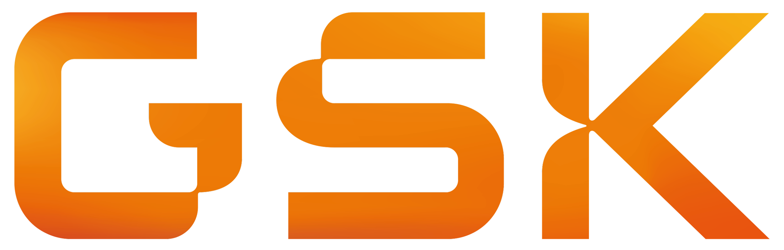 Bold orange and black logo spelling 'GEXK' with a stylized design.