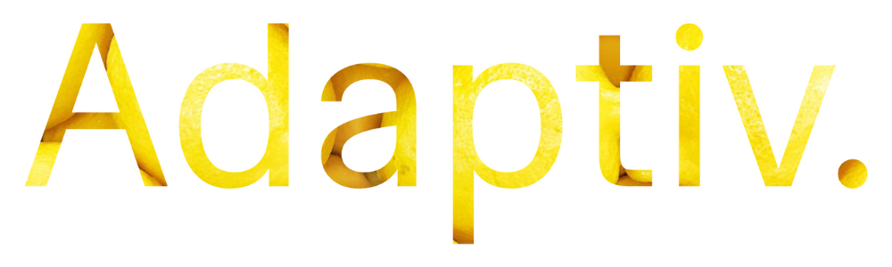 Text reading 'Adaptive' with a yellow color and textured appearance.