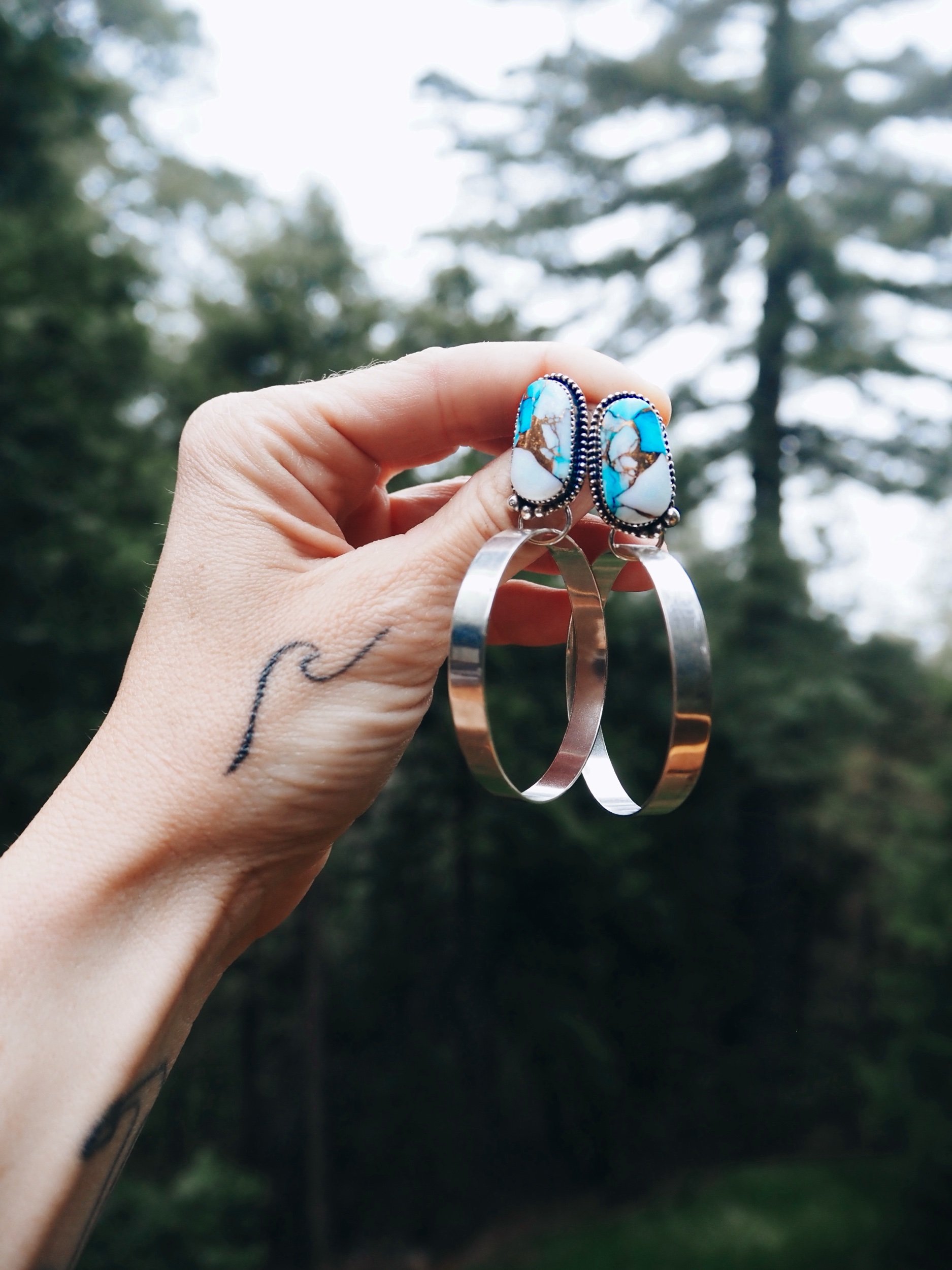 Blue Dahlia Hoops