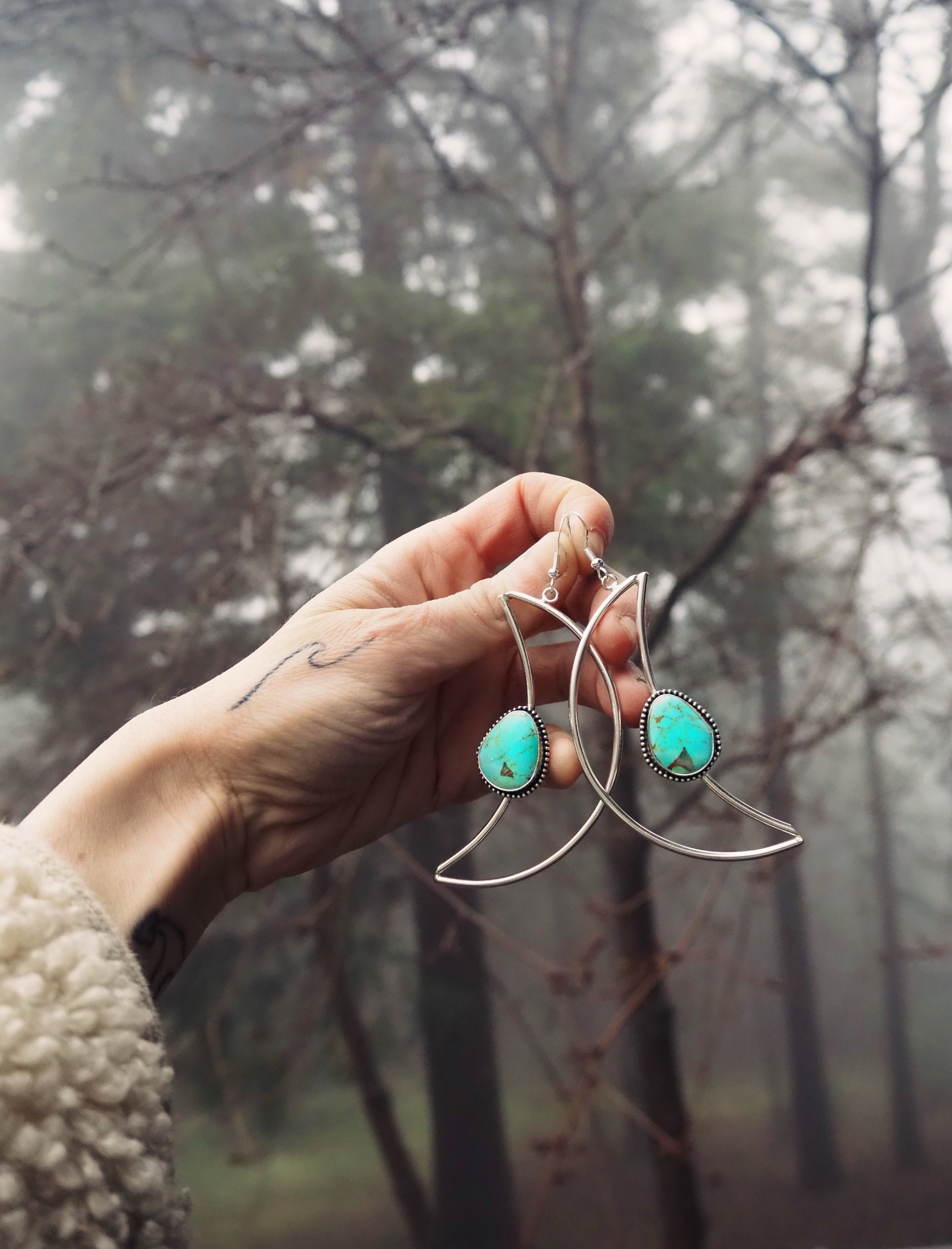 Custom Crescent Moon Earrings