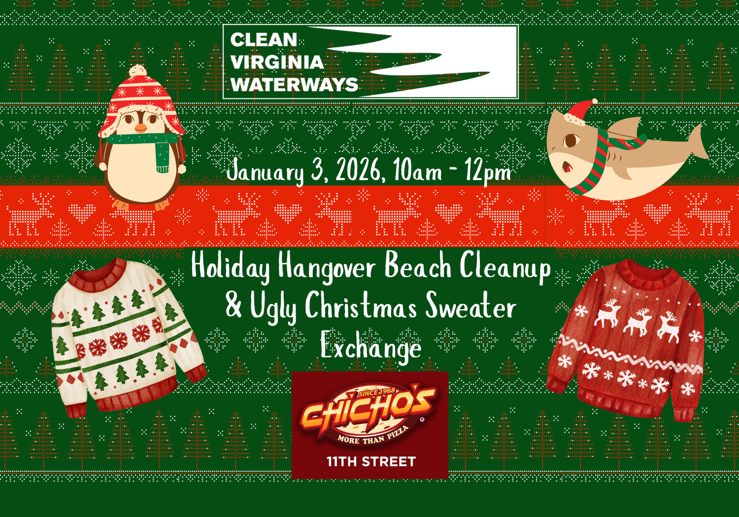 Holiday Hangover Beach Cleanup &amp; Ugly Sweater Exchange