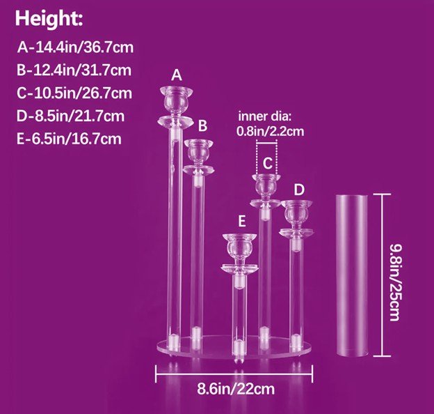 Candle Holder Centerpiece Display from Temu with Measurementts.jpg