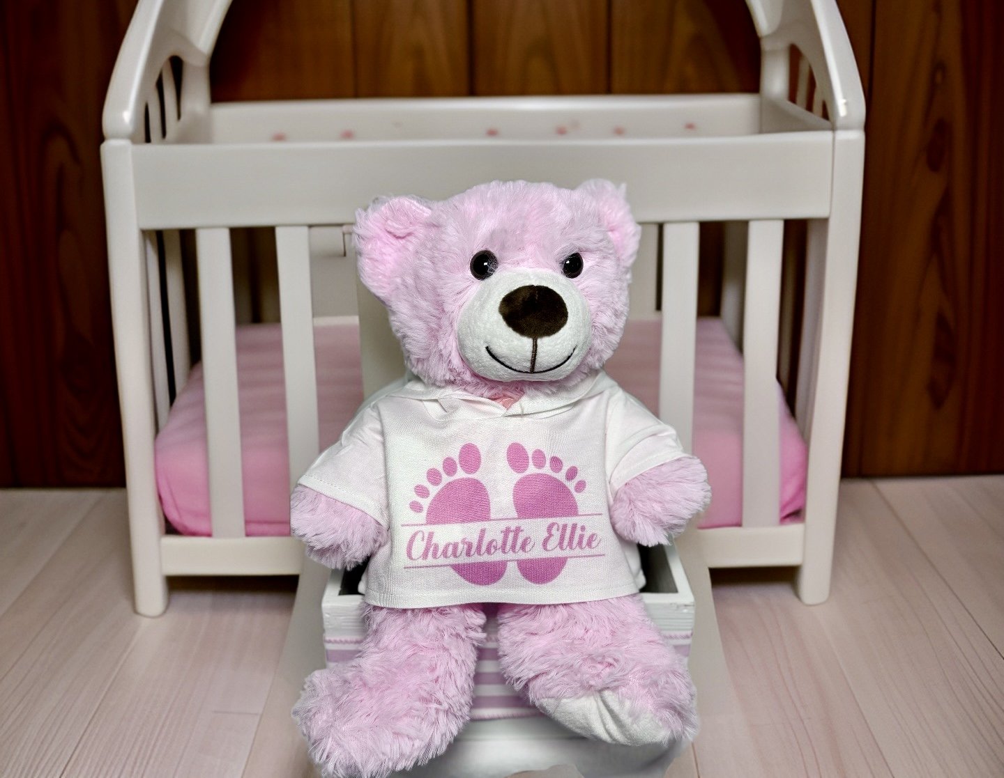 Teddy Bear with Shirt - Hoodie customized for newborn Baby Shower Gift
