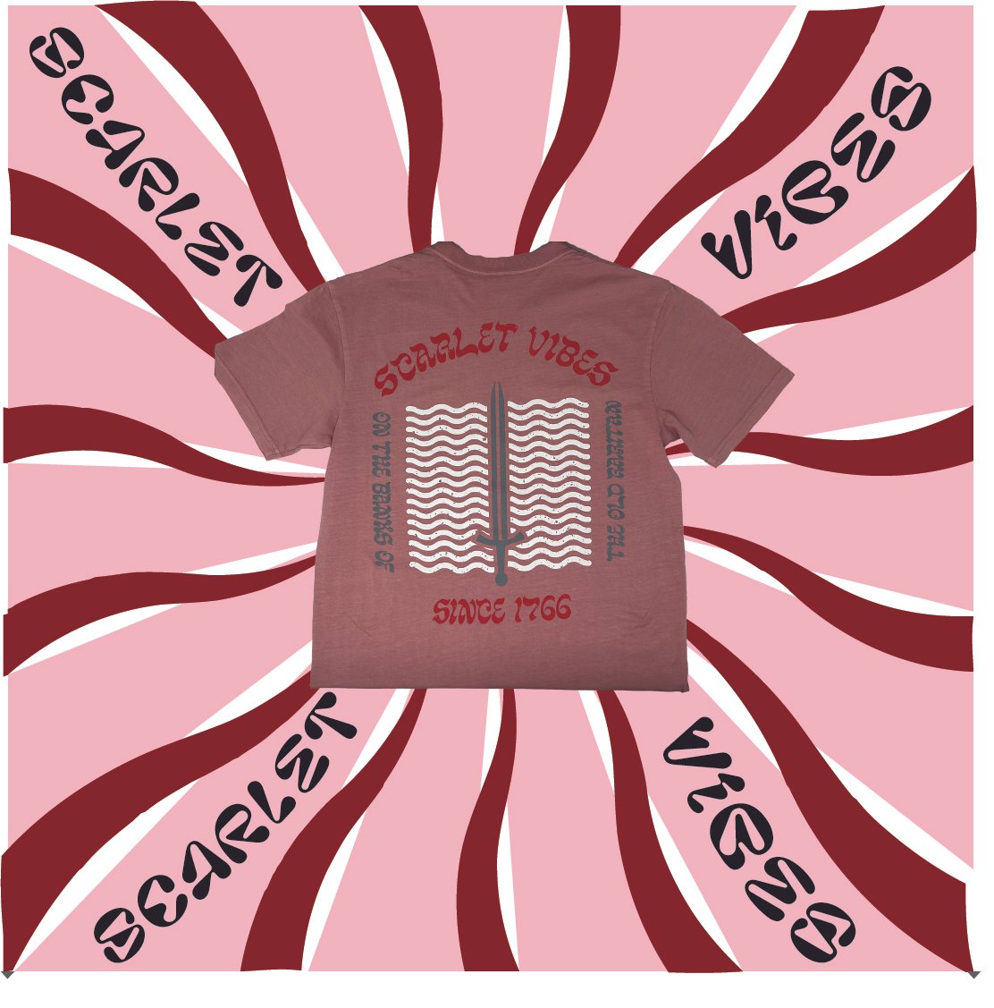 This is an Instagram post promoting the Scarlet Vibes shirts