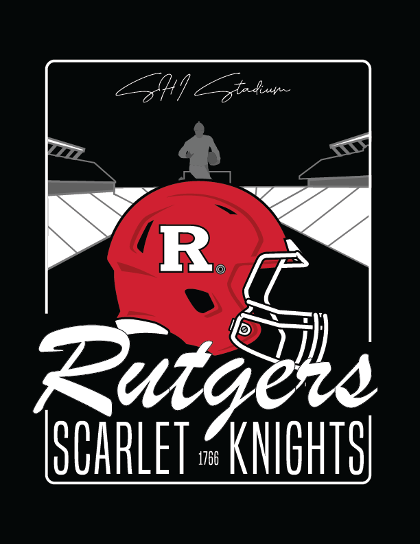 This design is named "The Birthplace of College Football" embracing Rutgers history and stadium in the design.
