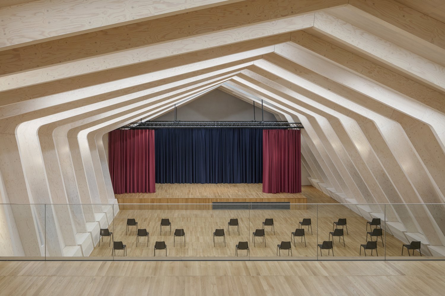Berlin Metropolitan School / School Auditorium / Prefabricated Timber Panel Construction / Berlin Mitte
