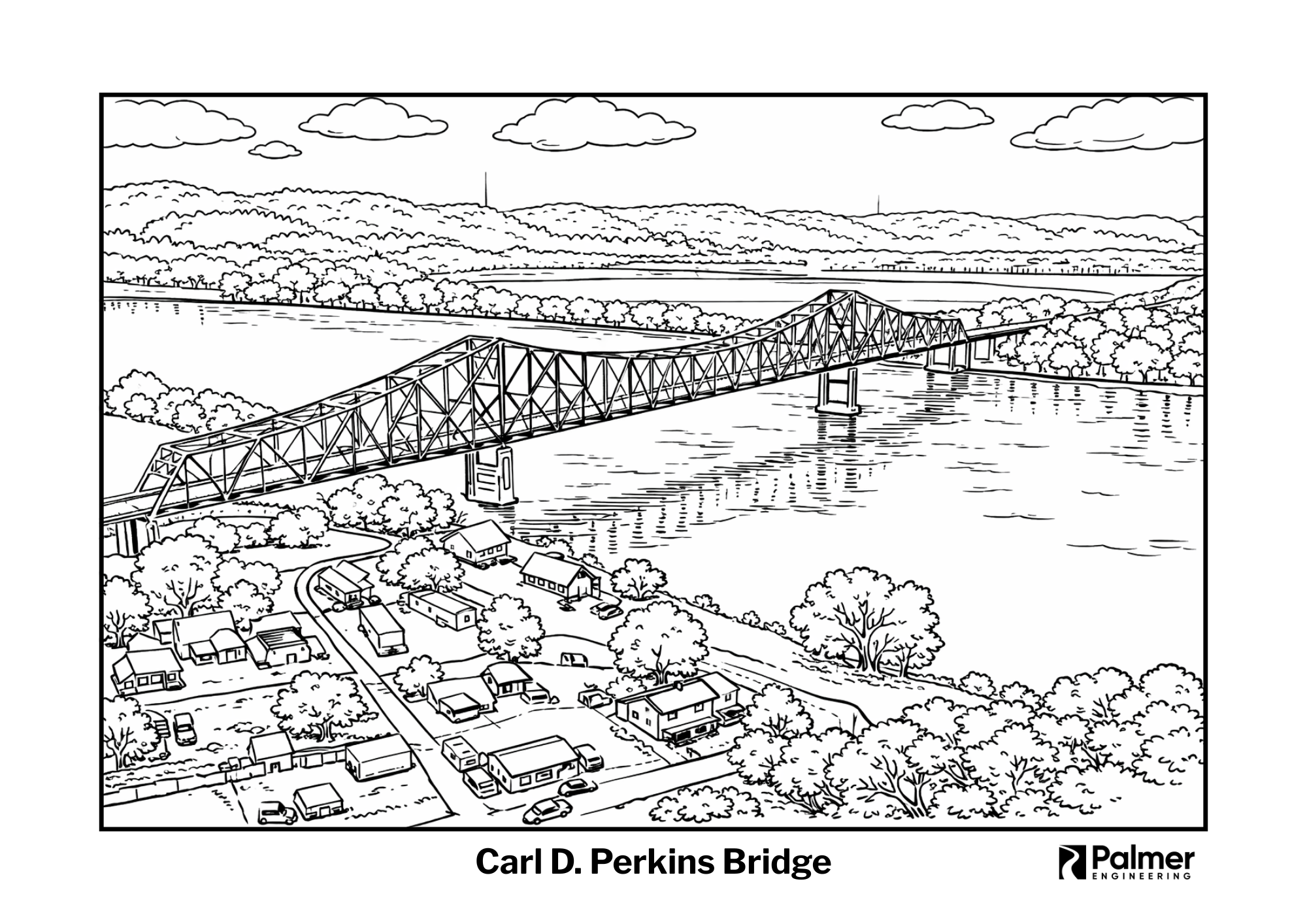 Exploring Engineering: A Carl D. Perkins Bridge Coloring Sheet
