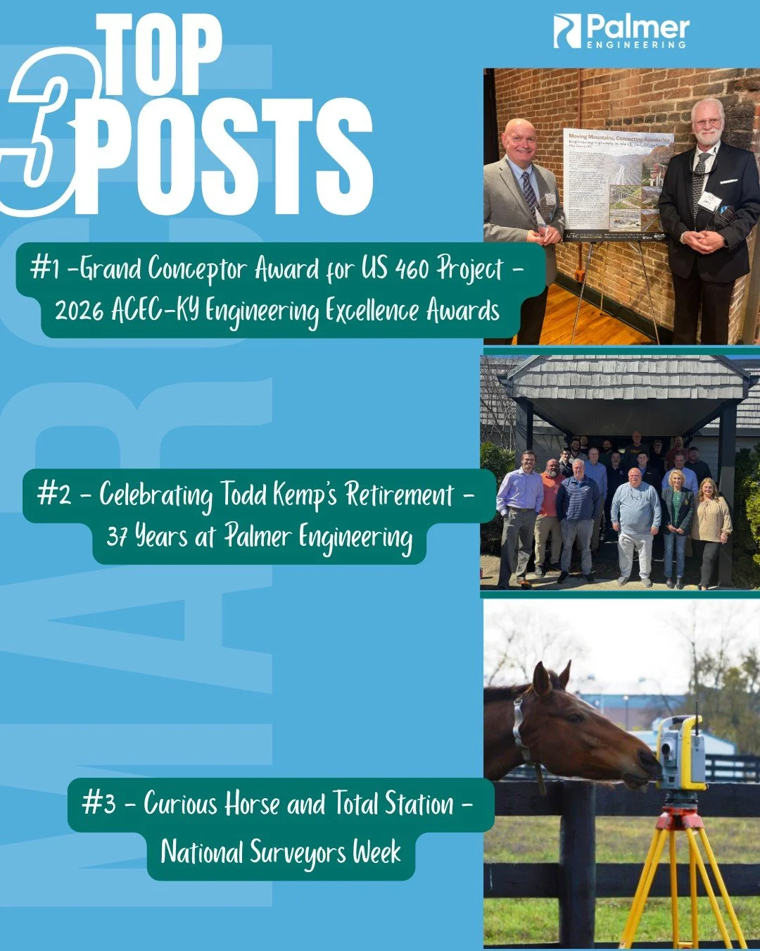 Hey, IG community &mdash; you made these the Top 3 posts for March! Take a look if you haven&rsquo;t already 👀

 #TopPosts #MarchHighlights #PalmerEngineering