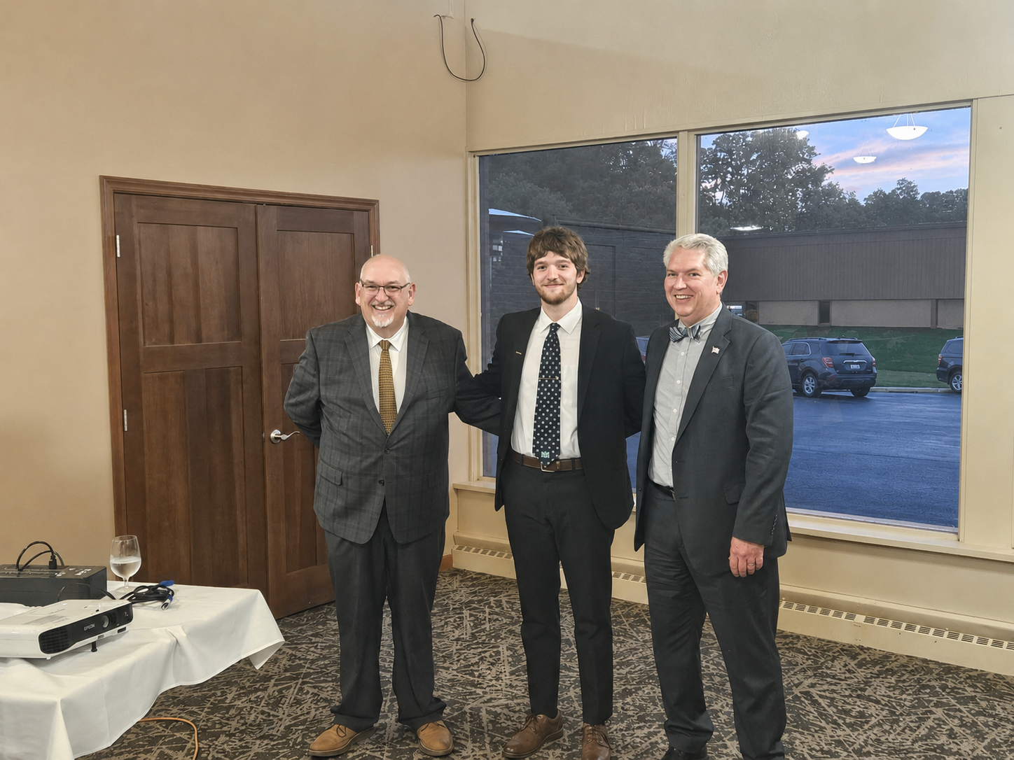 Grayson pictured with Donald Williams, PE, President of ASHE-NCWV, and Steven Todd Rumbaugh, PE, Secretary of the WVDOT and Commissioner of the WVDOH