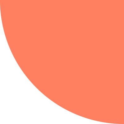 A close-up view of a large, orange-colored, semi-circle shape with a dark background.