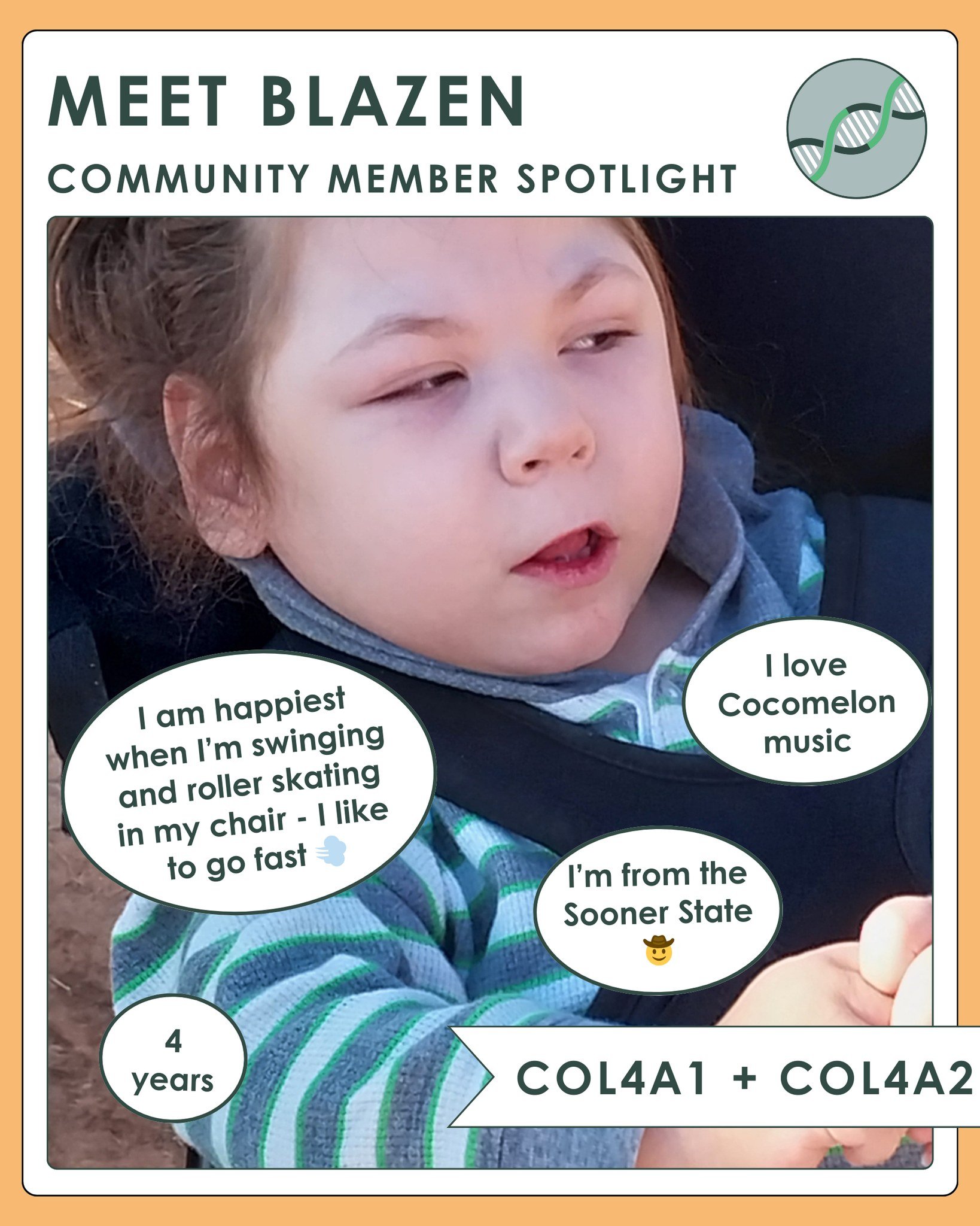 Say hello to Blazen, this week's community member spotlight!

 #col4a1 #col4a2 #gouldsyndromewarrior #gouldsyndromefoundation #gouldsyndromeawareness #gouldsyndrome