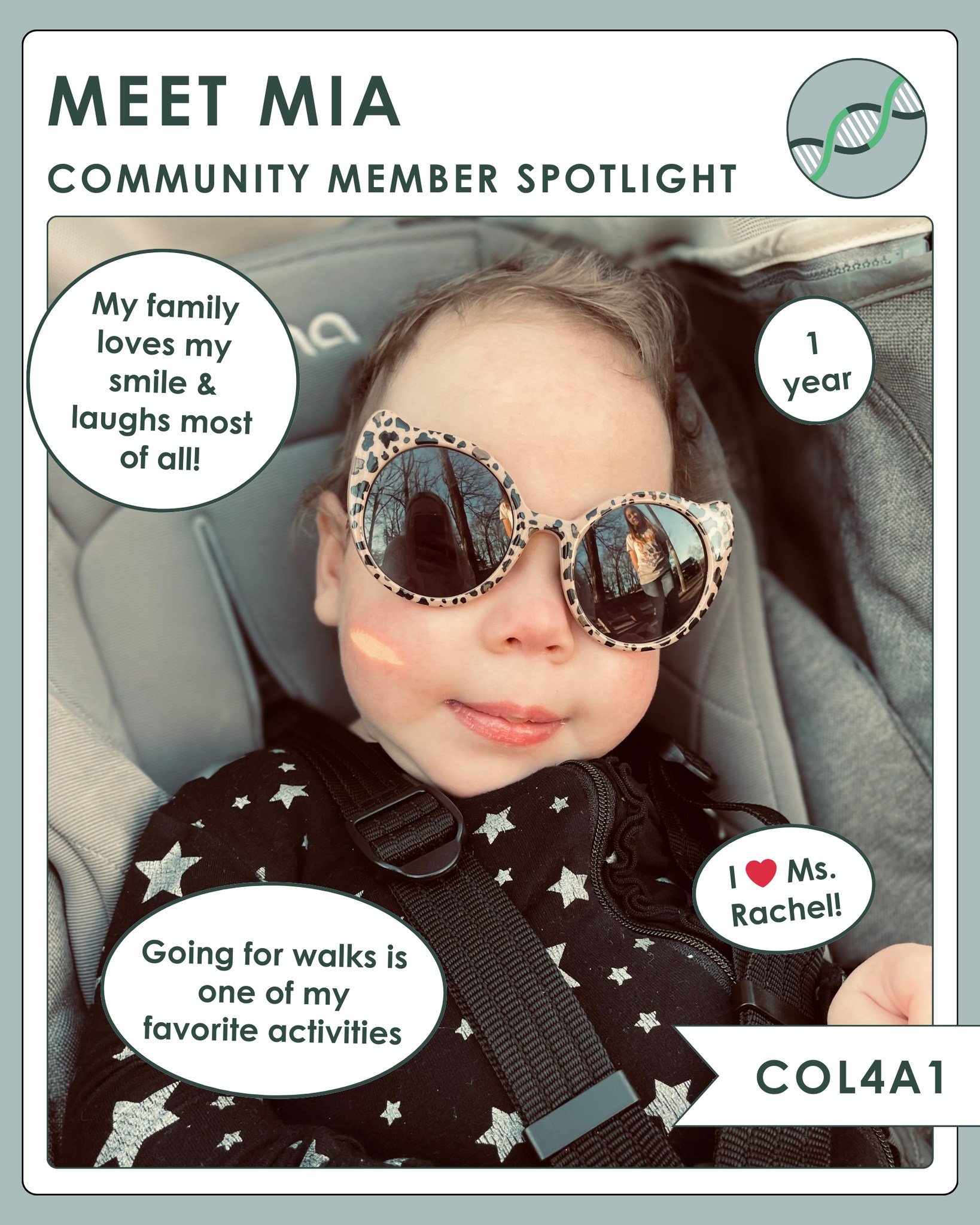 Hello Mia! Get to know more about this week's community member spotlight!

 #col4a1 #gouldsyndromewarrior #gouldsyndromeawareness #gouldsyndrome