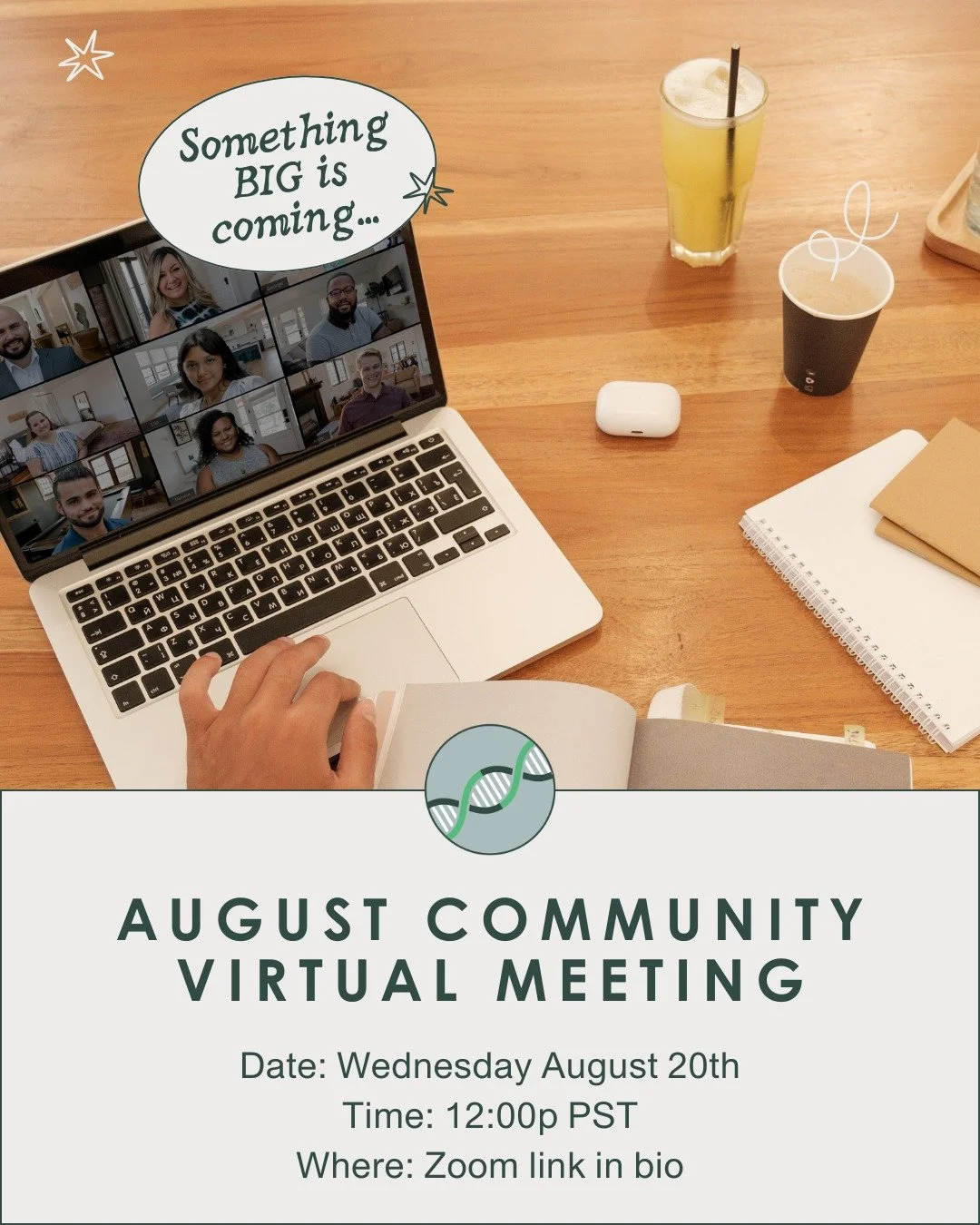 SAVE THE DATE for Wednesday, August 20th @ 12p PT to join our (virtual) Community Meeting! We can't spill all the details just yet, but trust us when we say we have HUGE news for our families, our researchers, and our Foundation. Stay tuned - you won