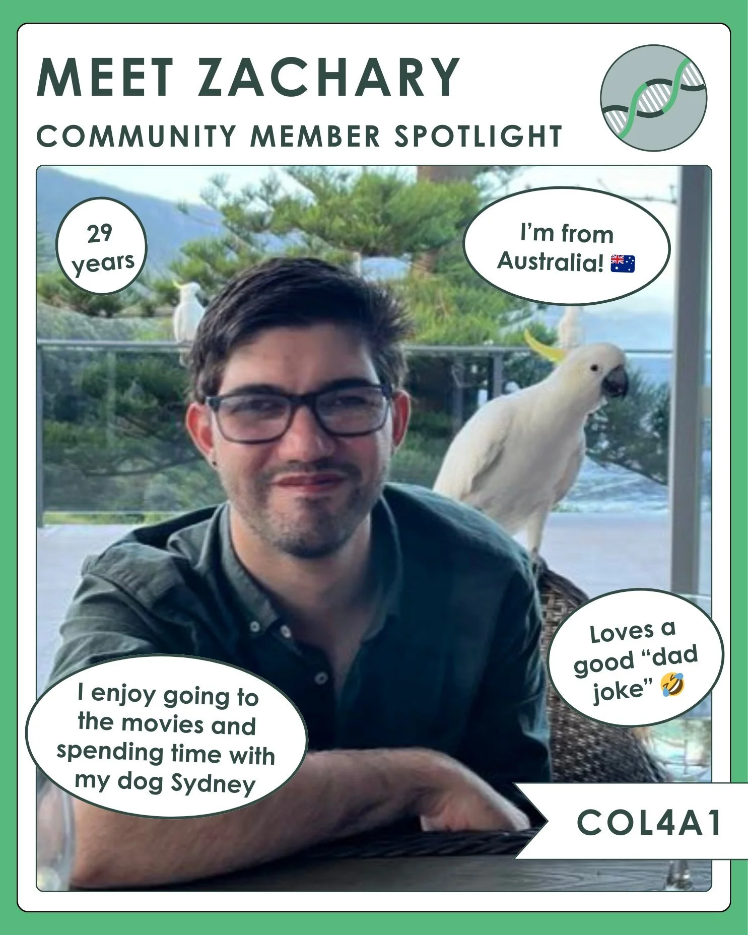 Get to know Zachary, this week's community member spotlight!

 #gouldsyndrome #gouldsyndromewarrior #col4a1 #raredisease #rarediseasewarrior #RareDiseaseCommunity #gouldsyndromeawareness #RareDiseaseAwareness