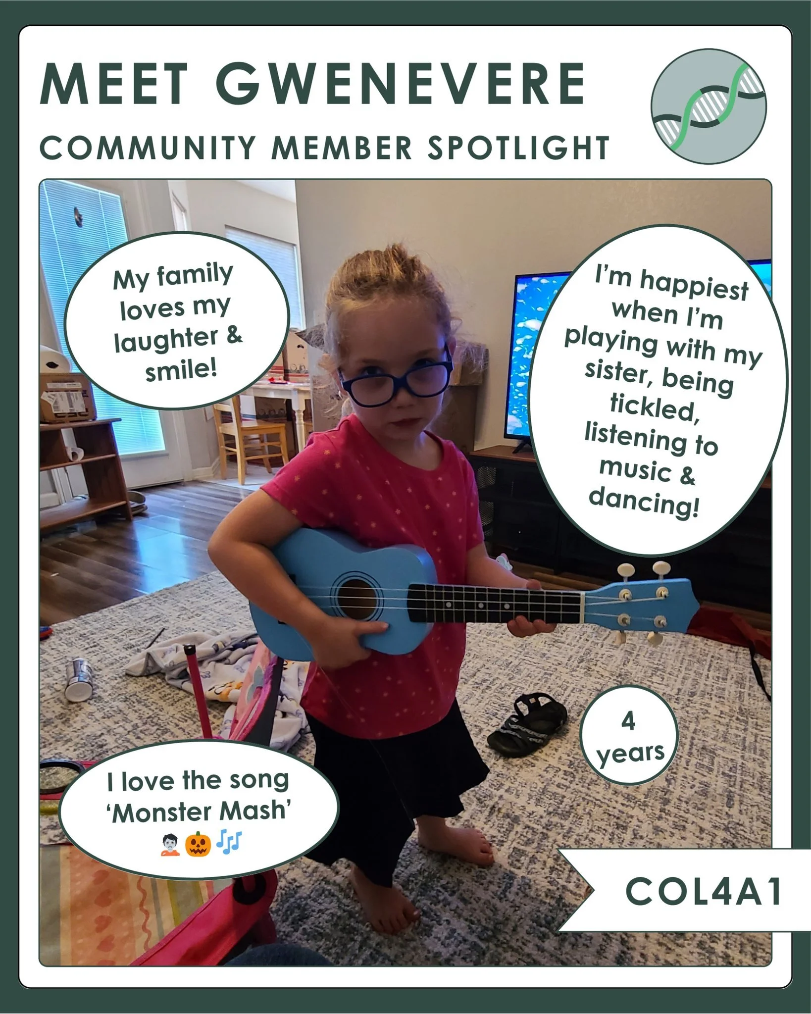 Say hello to Gwenevere, this week's community member spotlight!

If you'd like to share your child or yourself to be featured, please visit our &quot;Warriors&quot; page under the Community tab on our website. When we share our stories, we raise awar