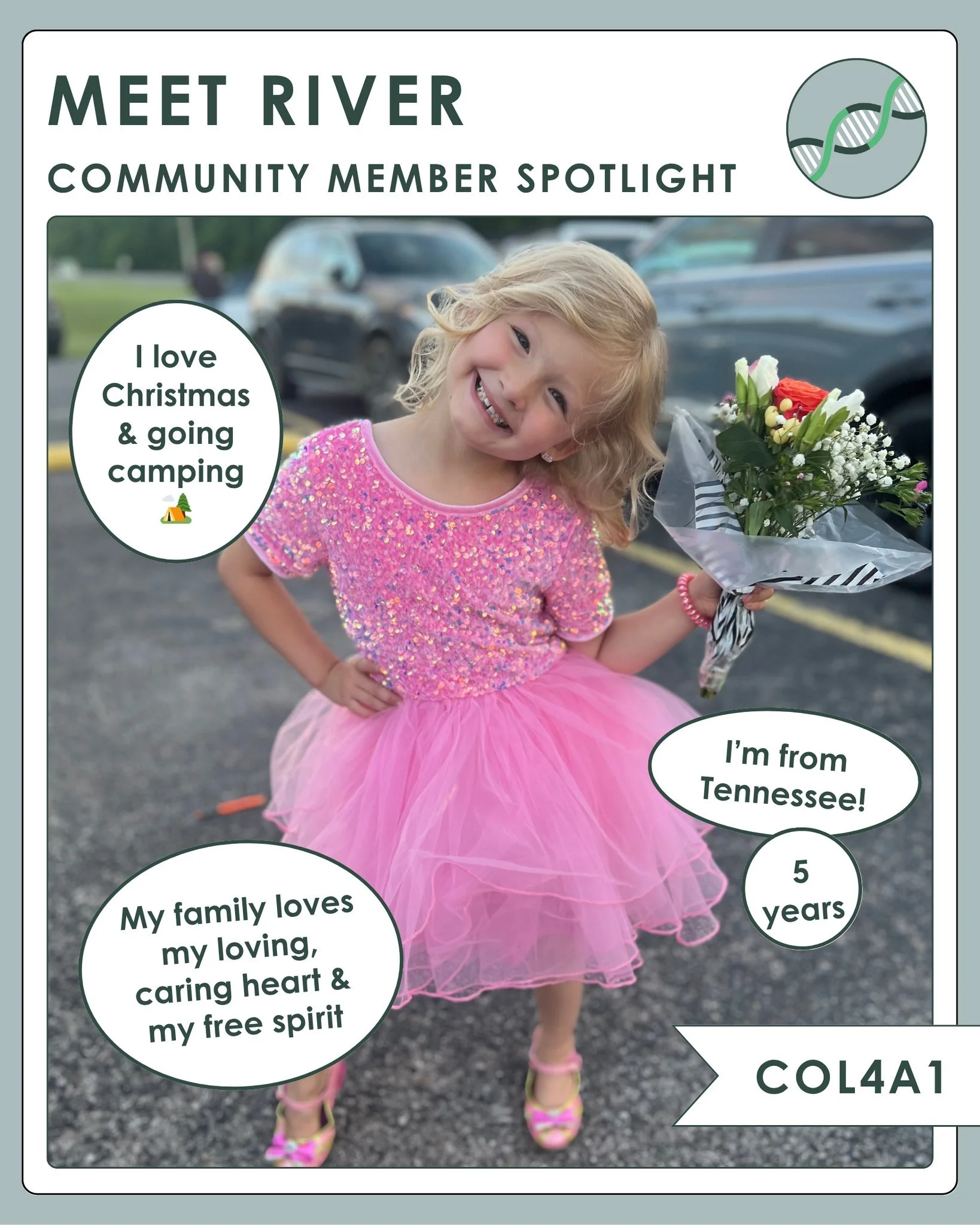River is this week's community member spotlight! If you'd like to share your child or yourself to be featured, please visit our &quot;Warriors&quot; page under the Community tab on our website. When we share our stories, we raise awareness, inspire o