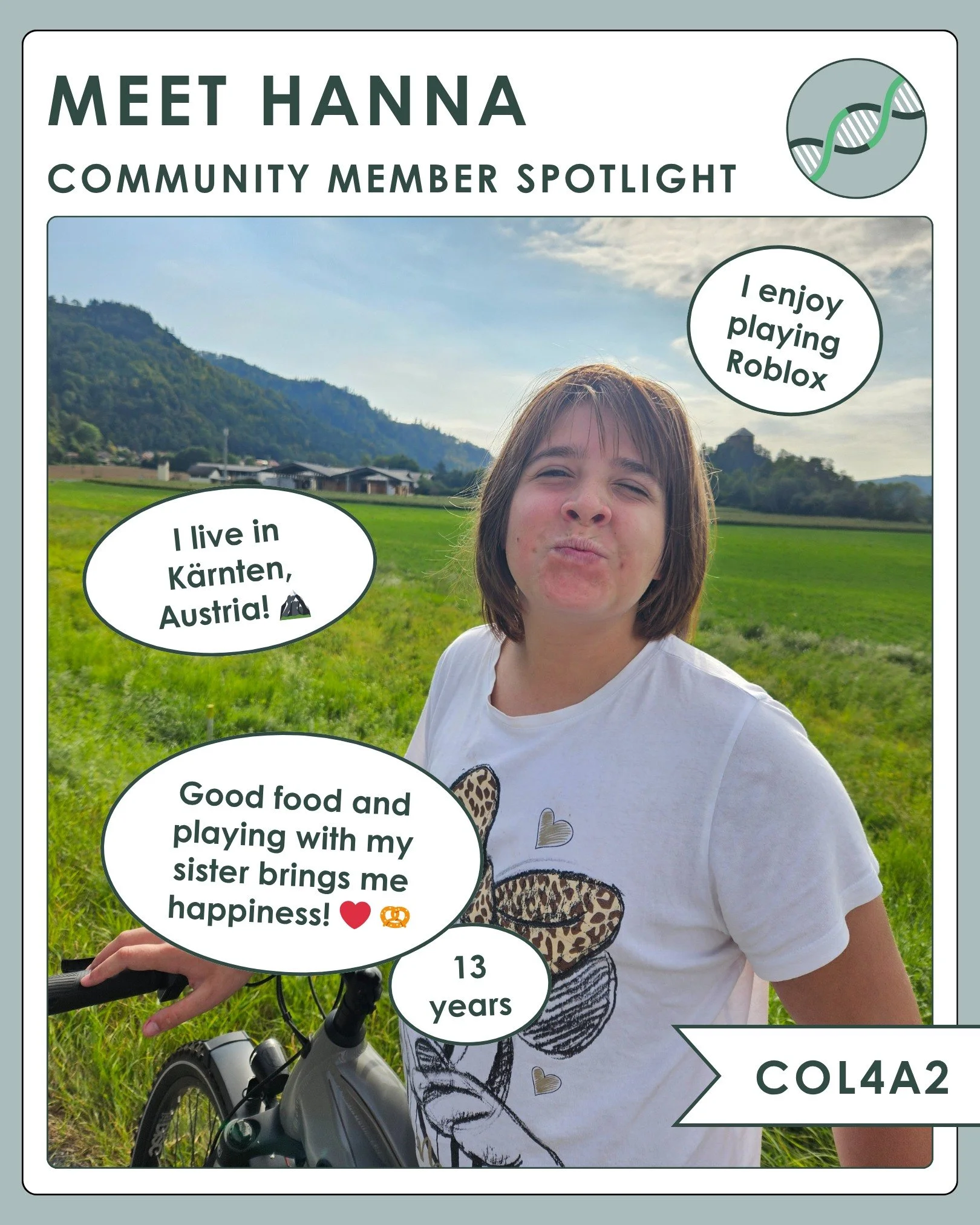 Hanna is this week's community member spotlight! 

If you'd like to share your child or yourself to be featured, please visit our &quot;Warriors&quot; page under the Community tab on our website. When we share our stories, we raise awareness, inspire