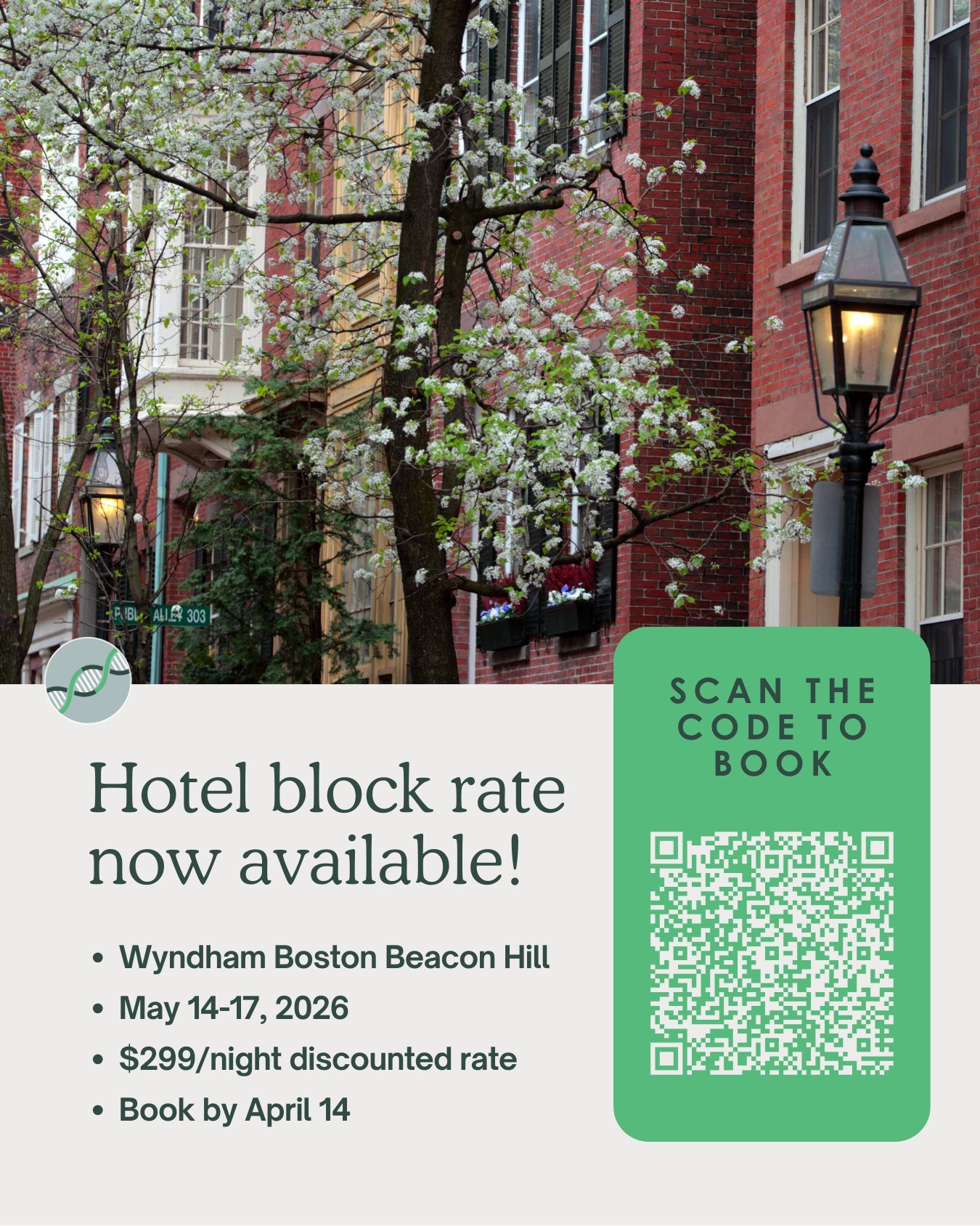 Book Your Stay for the COL4A1-A2 Conference!

We are pleased to announce that we've secured a limited room block at the Wyndham Boston Beacon Hill&mdash;right next to our conference venues and walking distance to shops, cafes, and services.

- Wyndha