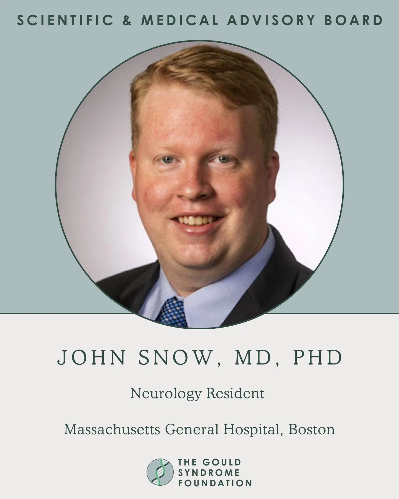 Introducing John Snow, MD, PhD, a neurology resident at Massachusetts General Hospital and a valued member of our Scientific and Medical Advisory Board. John's growing expertise in neurology helps guide where our resources create meaningful impact fo