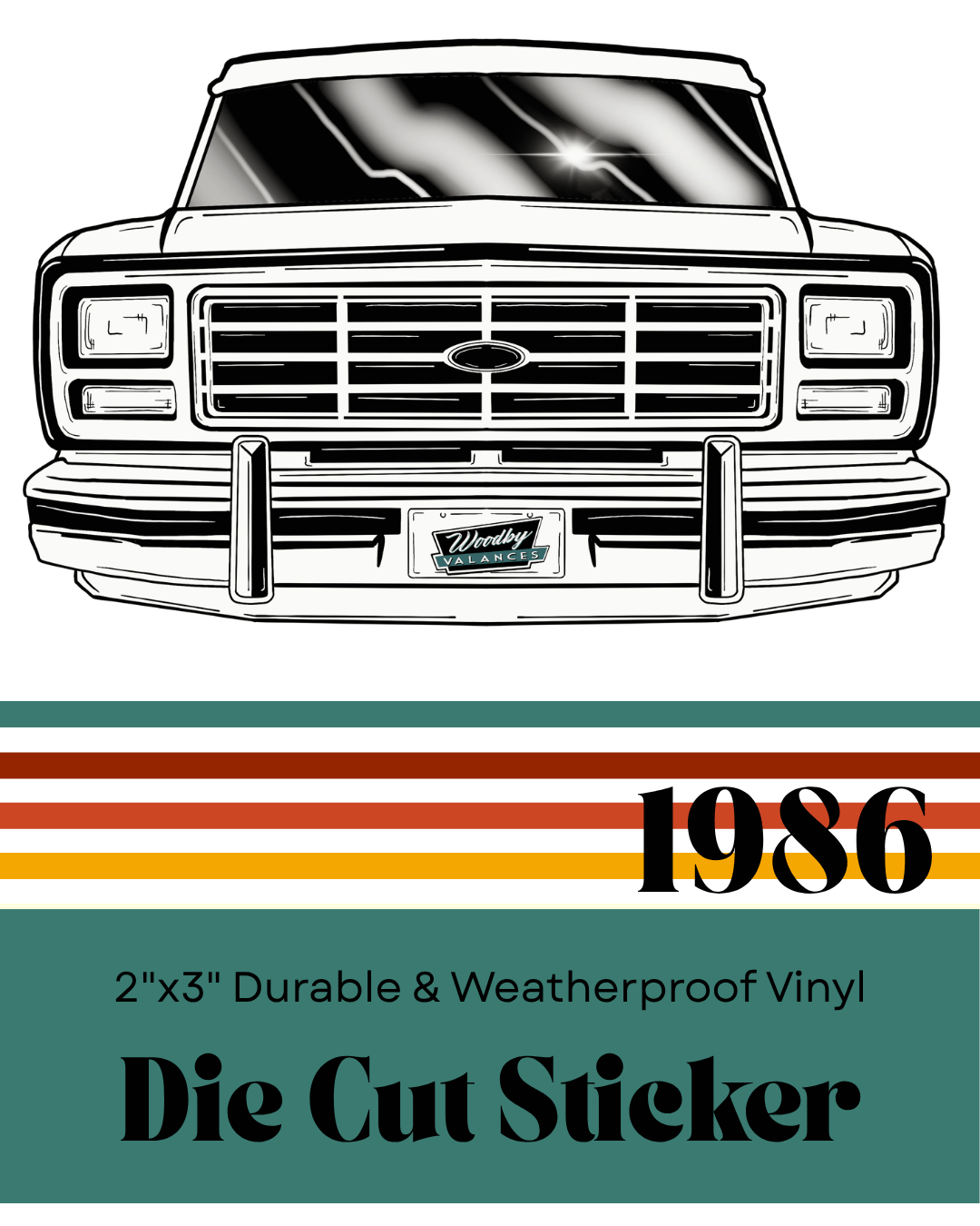 1986 Ford Die Cut Sticker