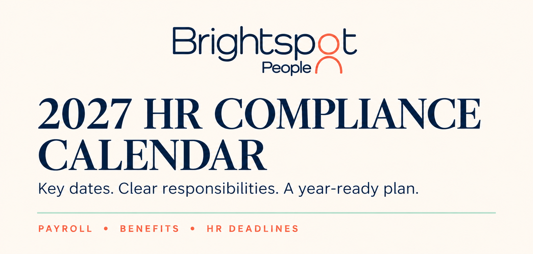 Brightspot People 2027 HR Compliance Calendar