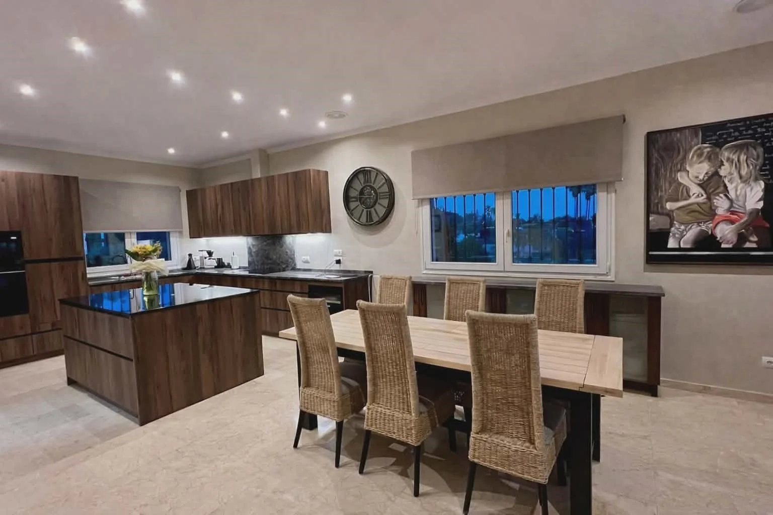 Kitchen and dining room.