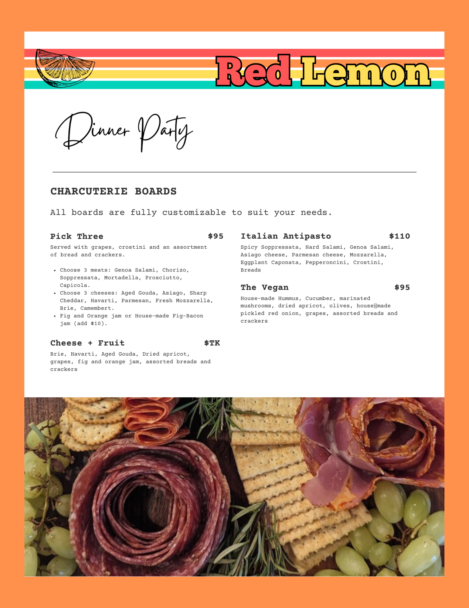 Printable Menu — Red Lemon