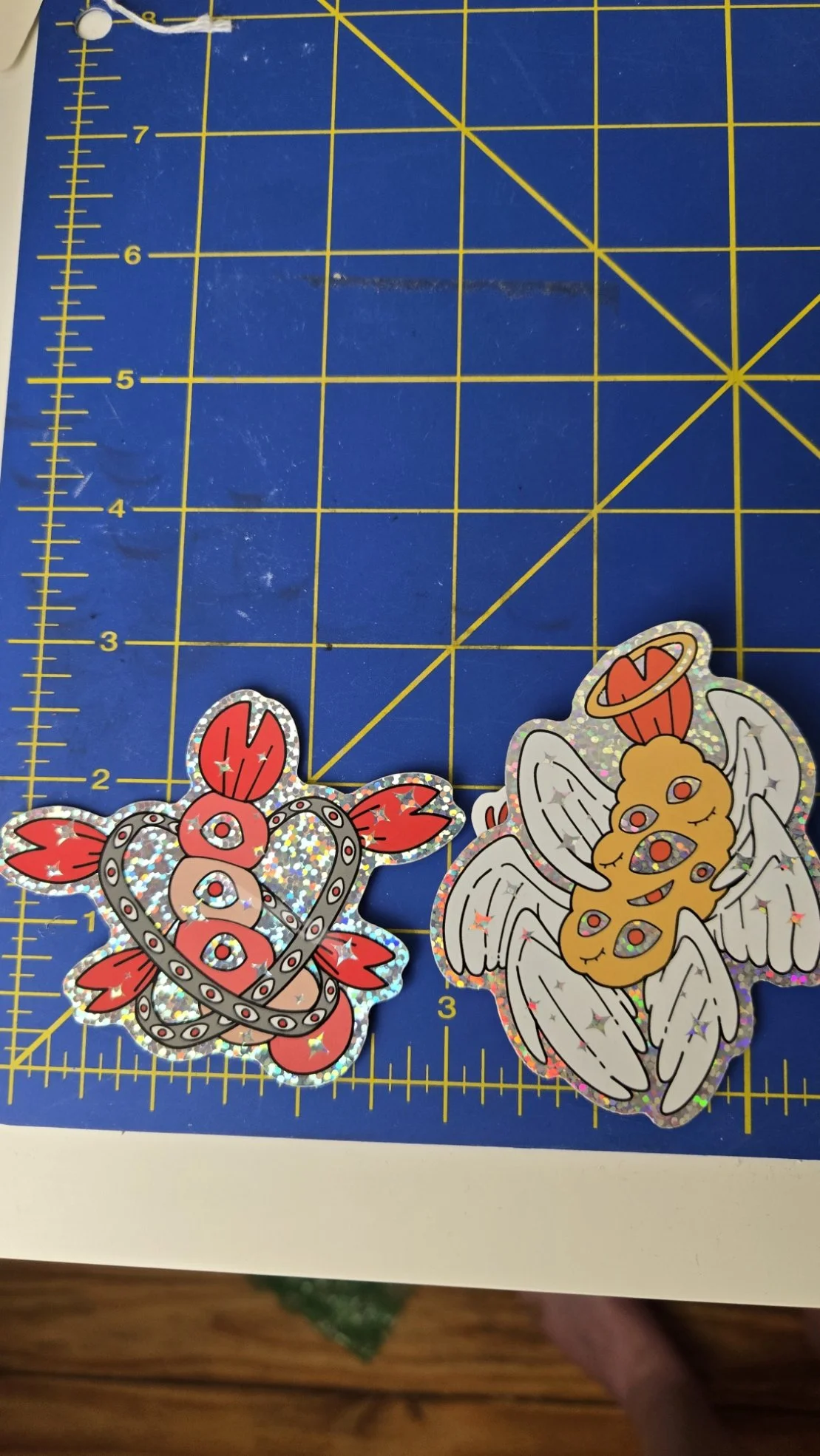 Biblically Accurate holographic glitter shrimp stickers