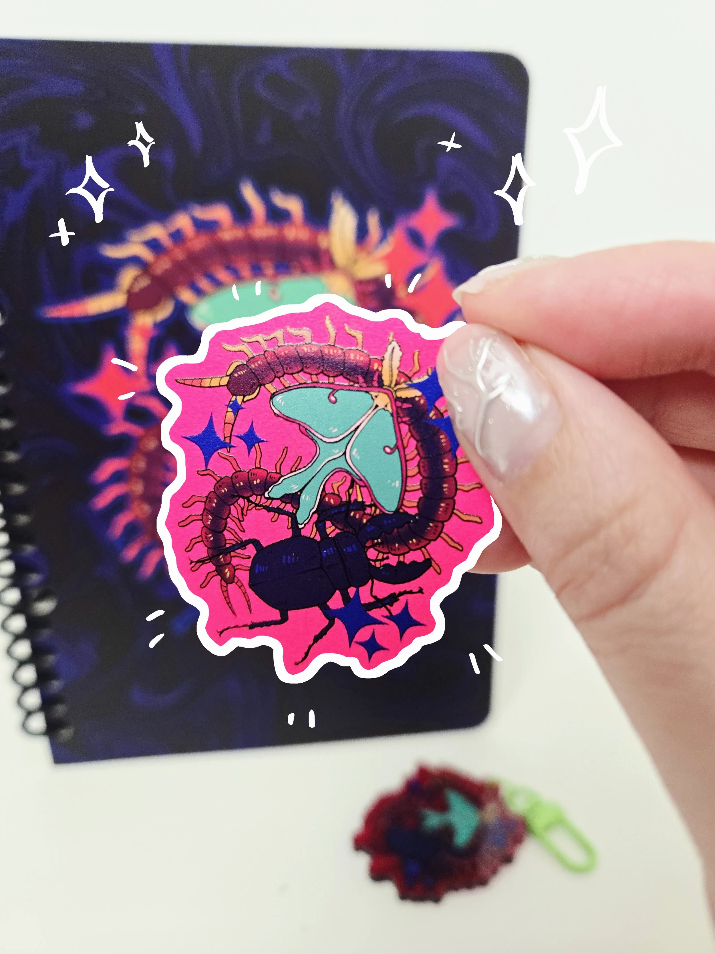 Abyssal Insects - Neon Magenta Bug Sticker