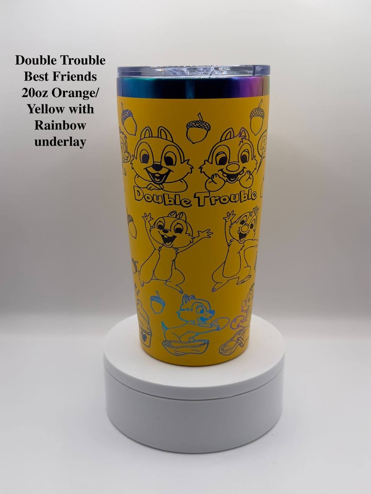 20oz Double Trouble - Yellow/Rainbow undertone